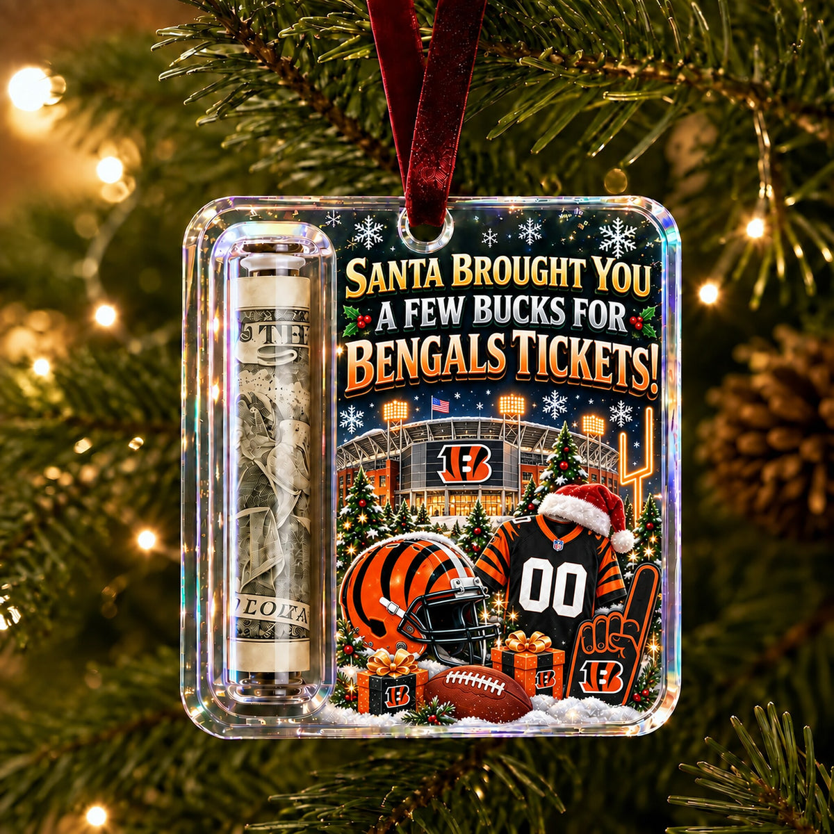 All Football Teams Christmas Money Holder Glass Ornament - 5to9vibe