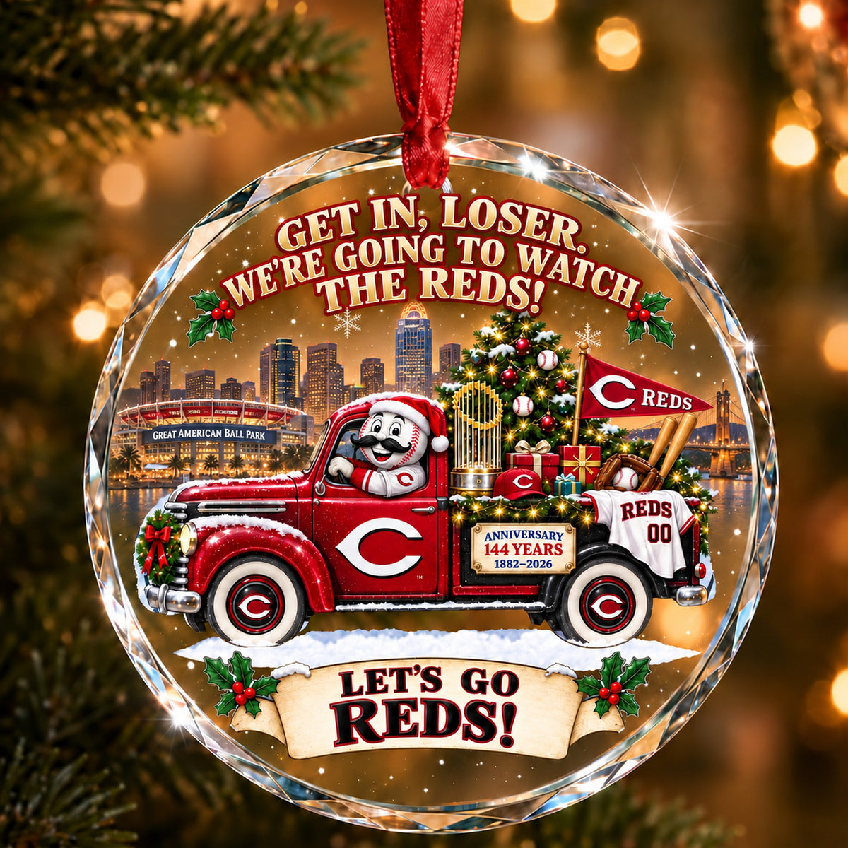 Baseball team Style 08 Glass Ornament mockup | 5To9Vibe