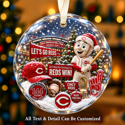 Baseball team Style 08 Glass Ornament mockup | 5To9Vibe