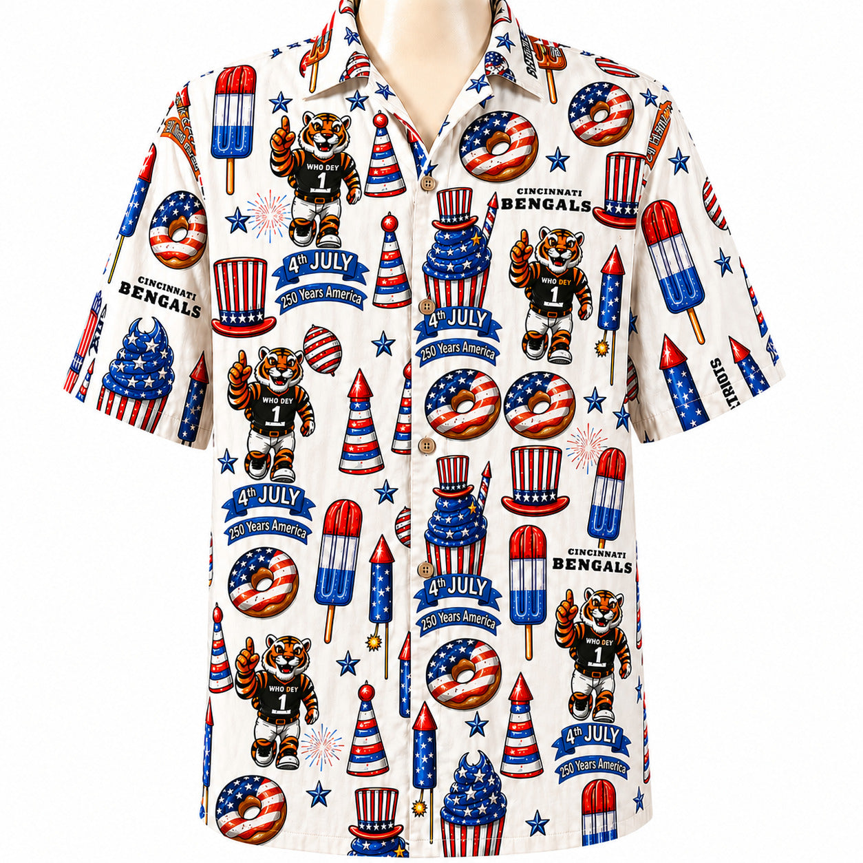 All Football Teams 4th July 250 Years Anniversary America Premium Unisex Hawaiian Shirt For Men and Women