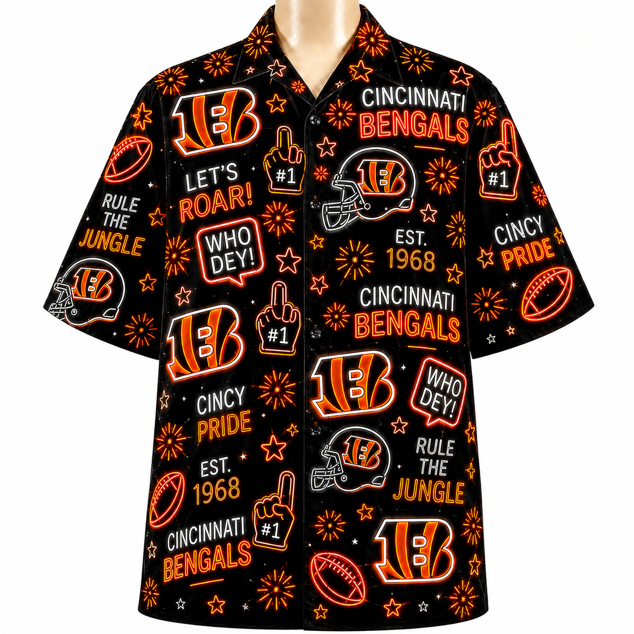 All Football Teams Neon Vibe Summer Button-Up Unisex Hawaiian Shirt For Men and Women