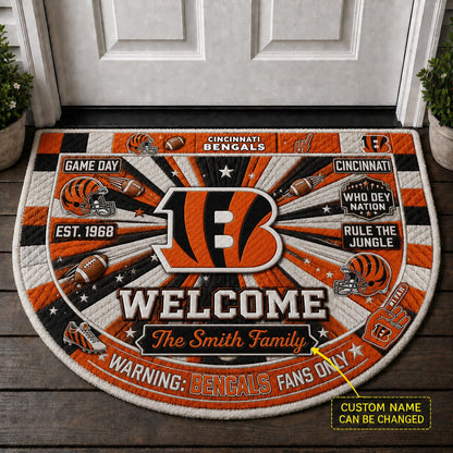 Official-Inspired Football Fan Custom Premium Welcome Mat – Personalized Doormat