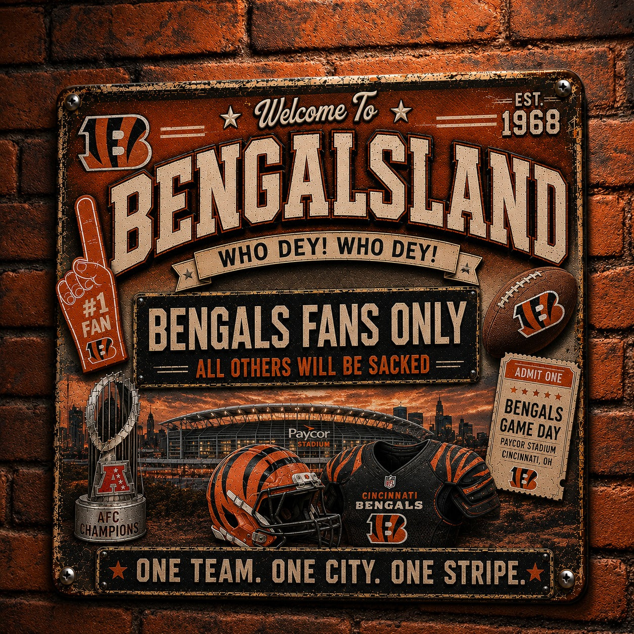 All Football Fans Teams Rustic Only Vintage Metal Sign - 5to9vibe