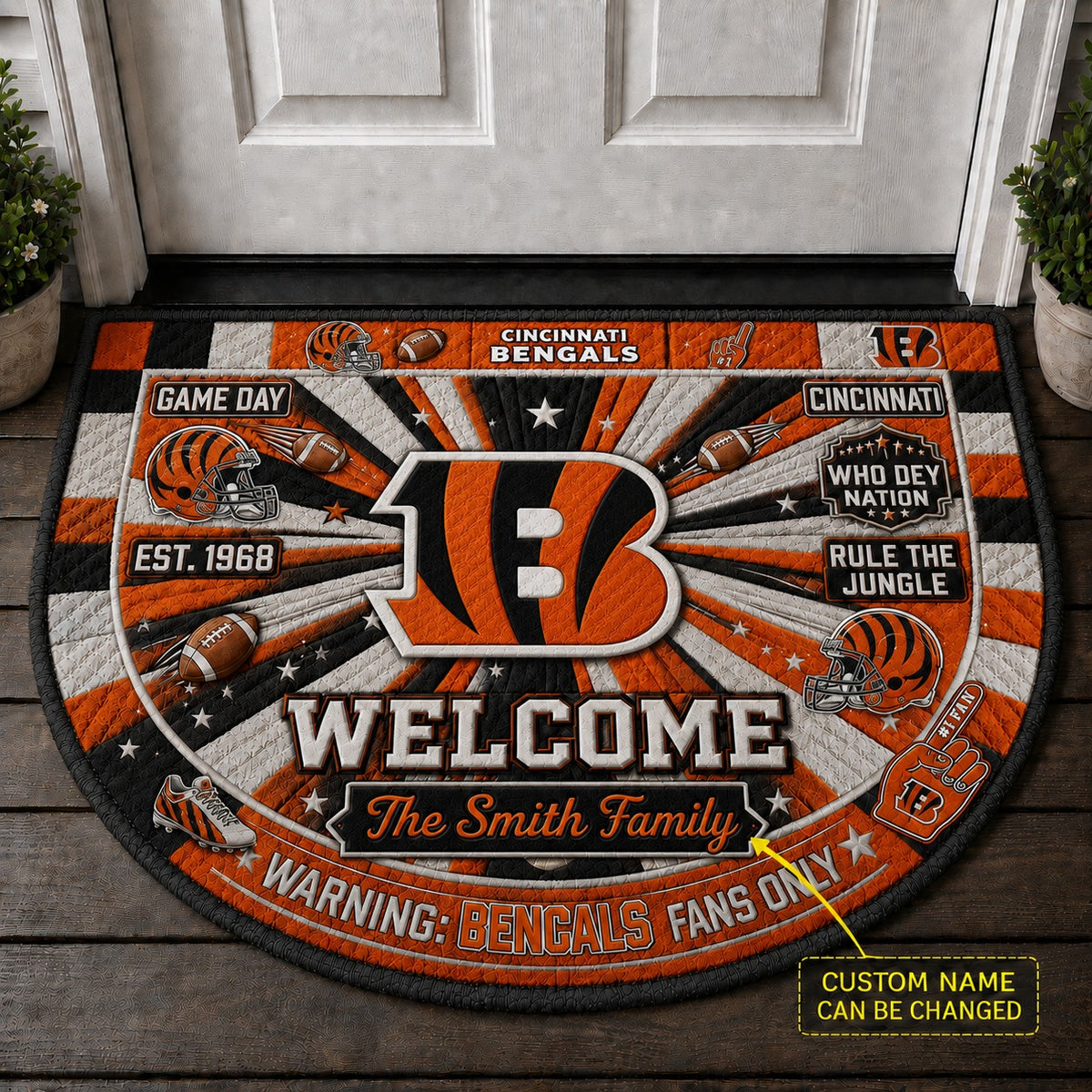 Official-Inspired Football Fan Custom Premium Welcome Mat – Personalized Doormat