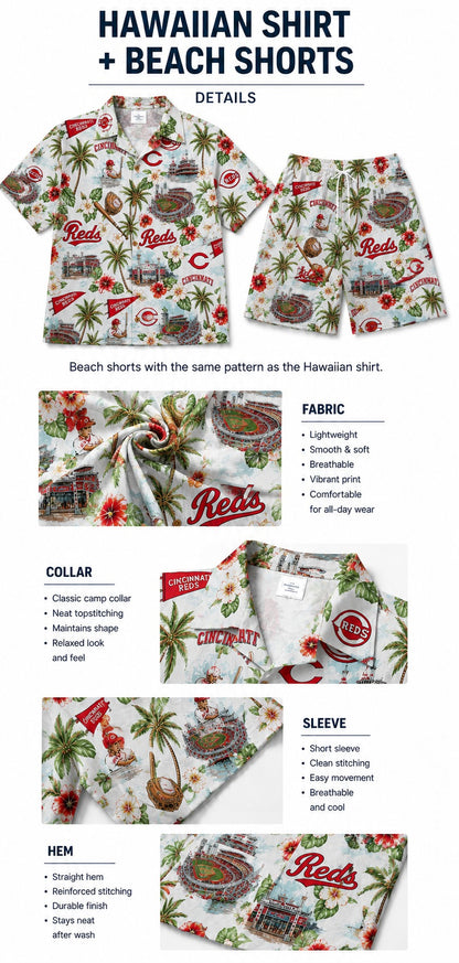 CC Baseball Teams Scenic Pattern Button-Up Unisex Hawaiian Shirt For Men and Women