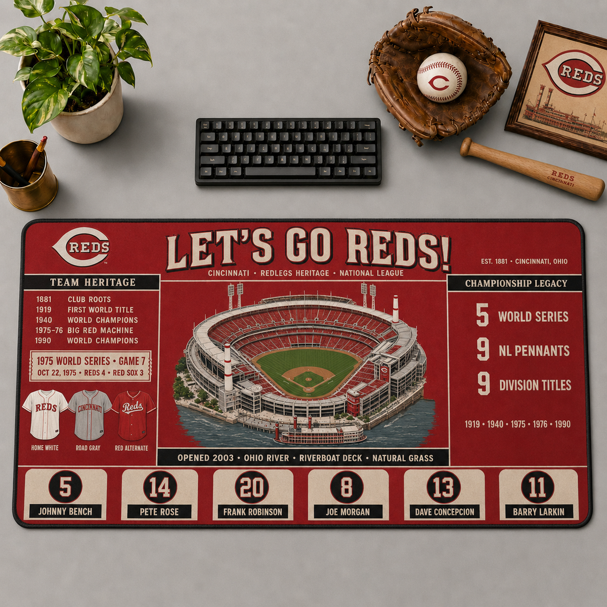 All Baseball Teams Vintage Stadium Desk Mat  Baseball Fan Desk Mat Mouse Pad Plus Size - 5to9vibe