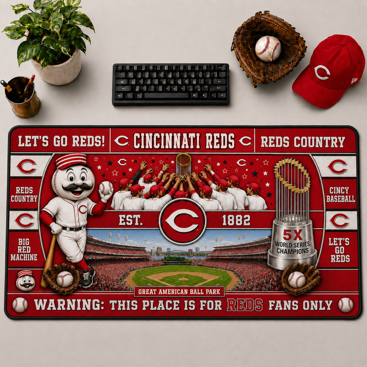 All Baseball Teams Anniversary For Fans Desk Mat  Baseball  Desk Mat Mouse Pad Plus Size - 5to9vibe
