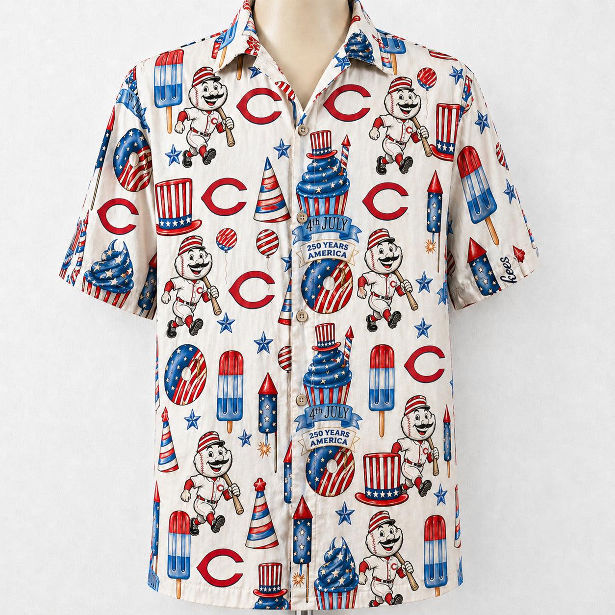 All Baseball Team 4th July 250 Years Anniversary America Premium Unisex Hawaiian Shirt For Men and Women