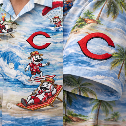 Camisa Hawaiana Unisex con Botones para Hombre y Mujer CR Baseball Mascota Beach Viber