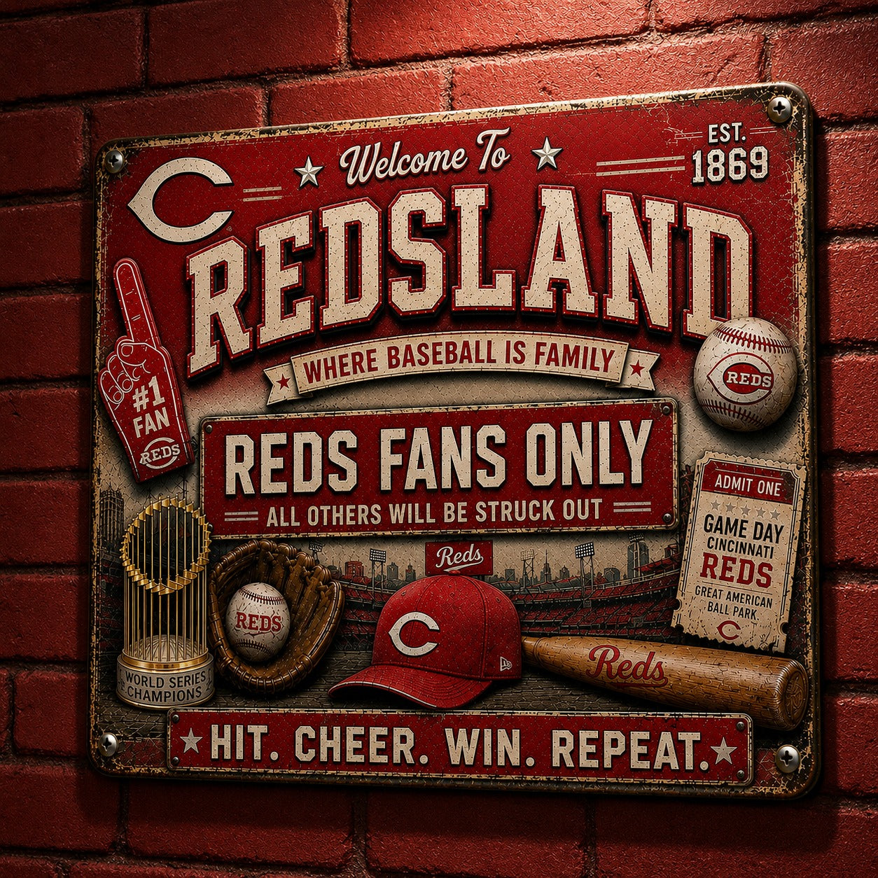 All Baseball Fans Teams Only Vintage Metal Sign - 5to9vibe