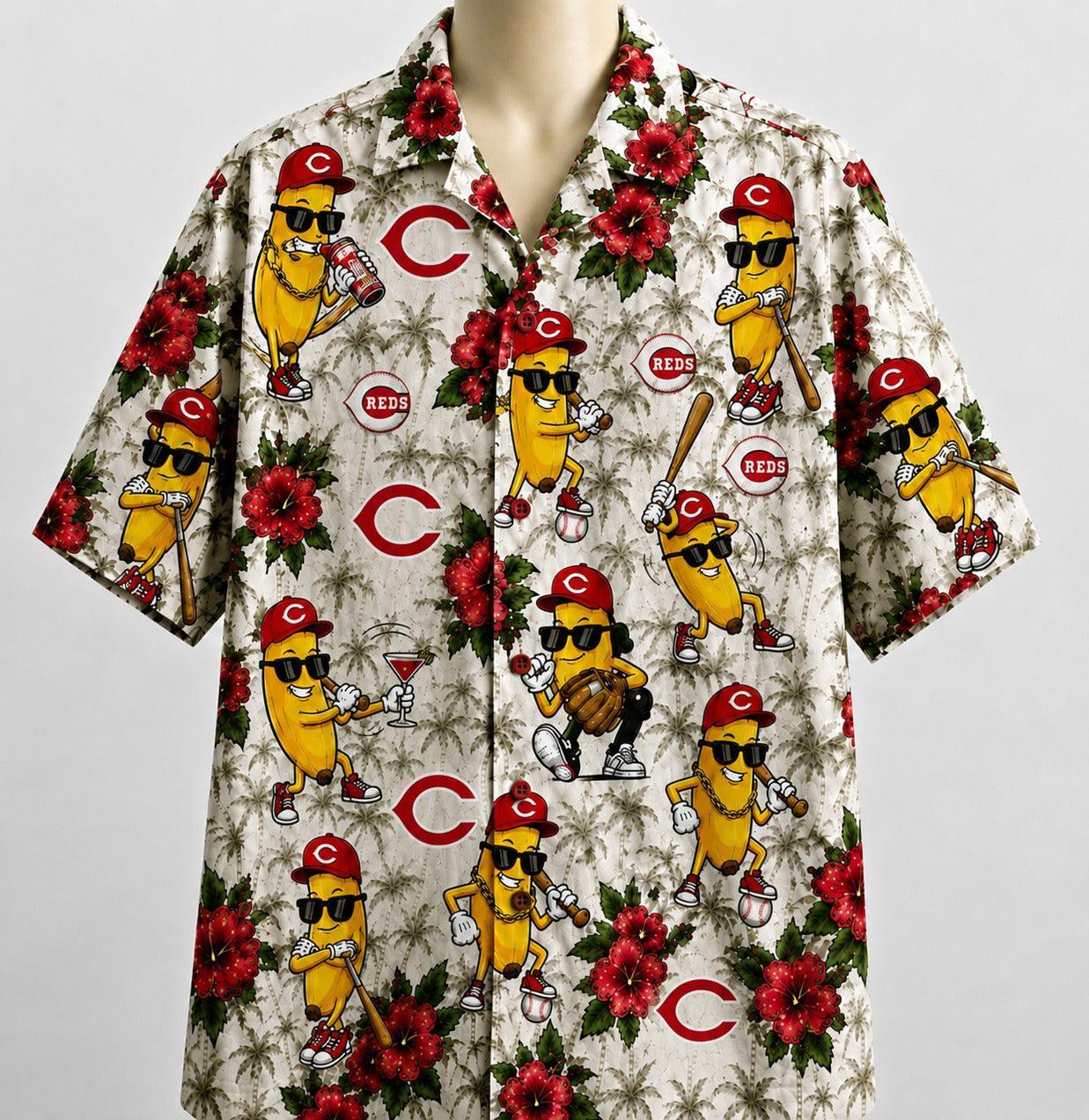 All Baseball Teams banana Hibiscus Flower Beach Vibe Aloha Premium Unisex Hawaiian Shirt For Men and Women