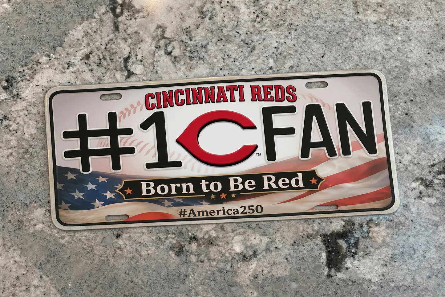 Baseball Car Plate Team Logo Fan America 250 Premium Car Plate