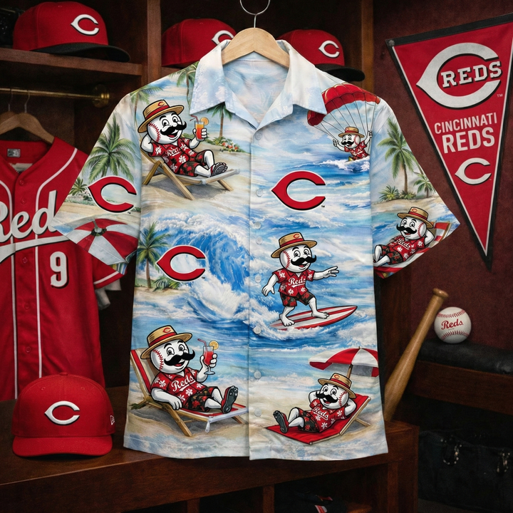 CR Baseball Mascot Beach Viber Button-Up Unisex Hawaiian Shirt For Men & Women