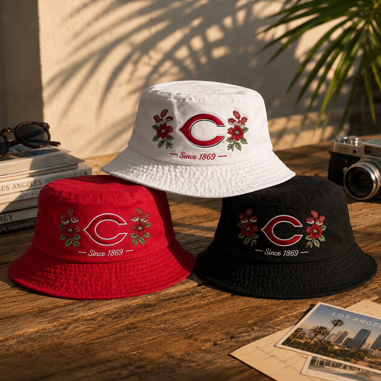All Teams Embroidery Bucket Hat Baseball  Embroidery Bucket Hat With Logo and Flower Custom- 5to9vibe