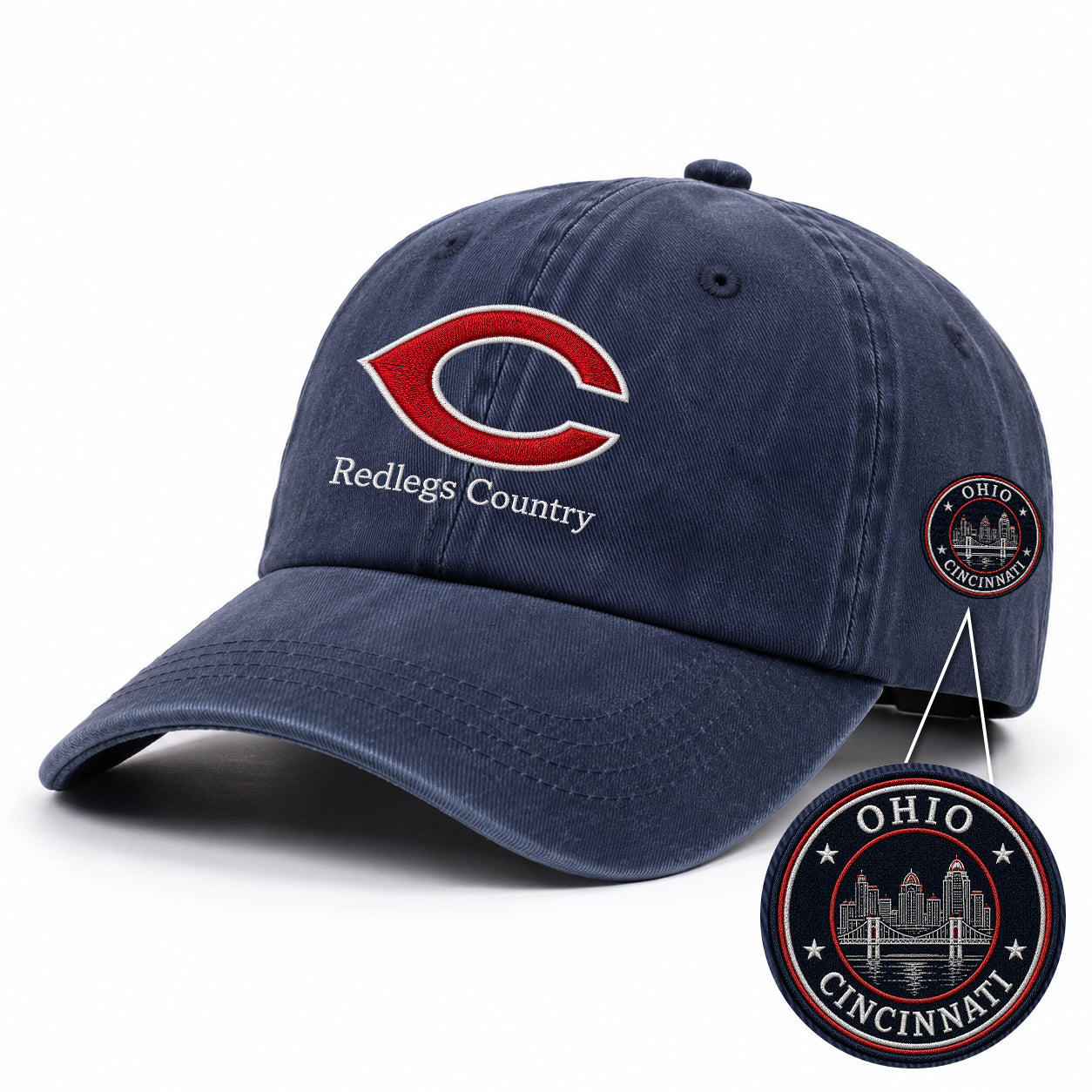 Baseball Team Slogan Cap All Teams Embroidered Logo Premium Wash Cap