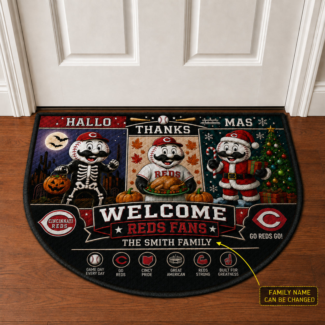 Alfombra personalizada de bienvenida premium de equipo de la MLB – Felpudo de béisbol personalizado