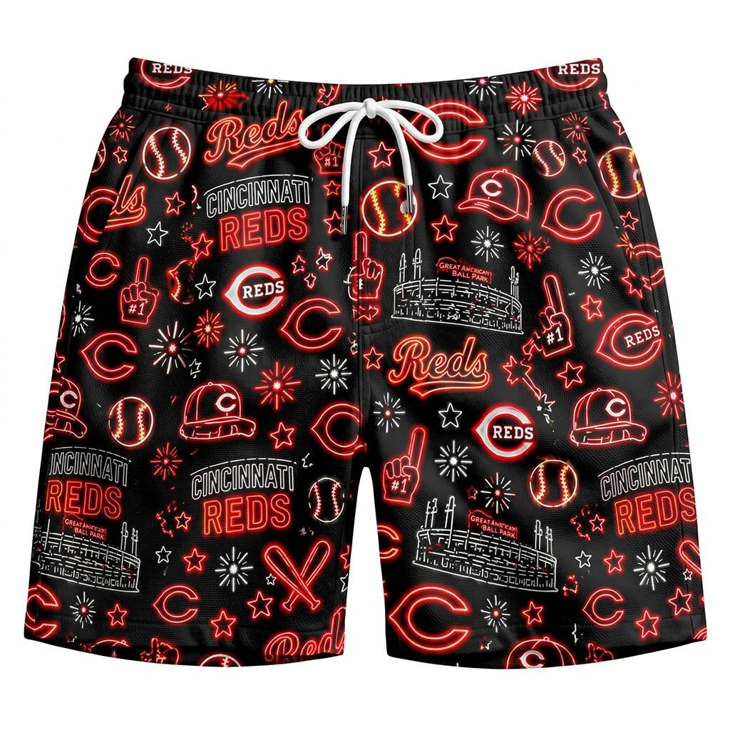 All Baseball Teams Neon Pattern Vibe Summer Party Button-Up Unisex Hawaiian Shirt For Men and Women