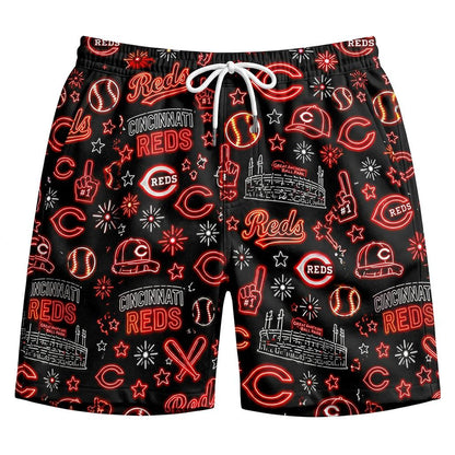 All Baseball Teams Neon Pattern Vibe Summer Party Button-Up Unisex Hawaiian Shirt For Men and Women
