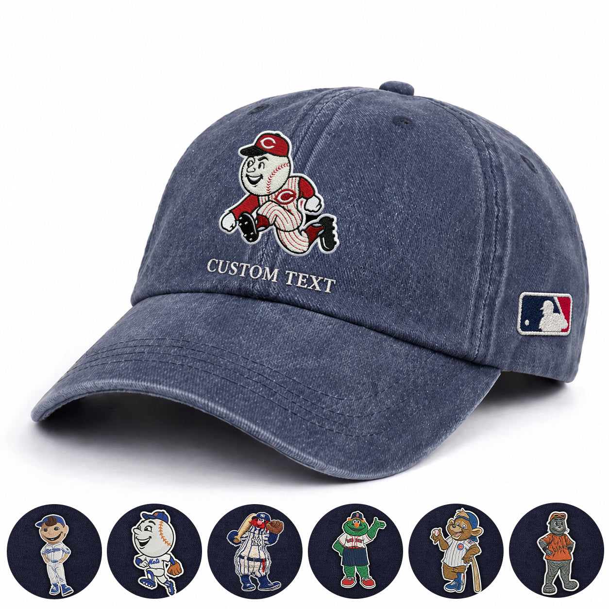 Mascots Baseball Cap All Teams Embroidered Logo Premium Wash Cap