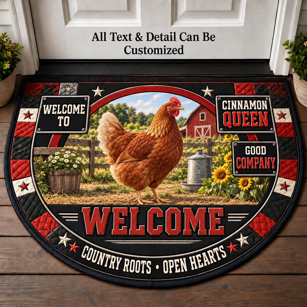 Cinnamon Queen Personalized Half Round Mat | 5To9Vibe