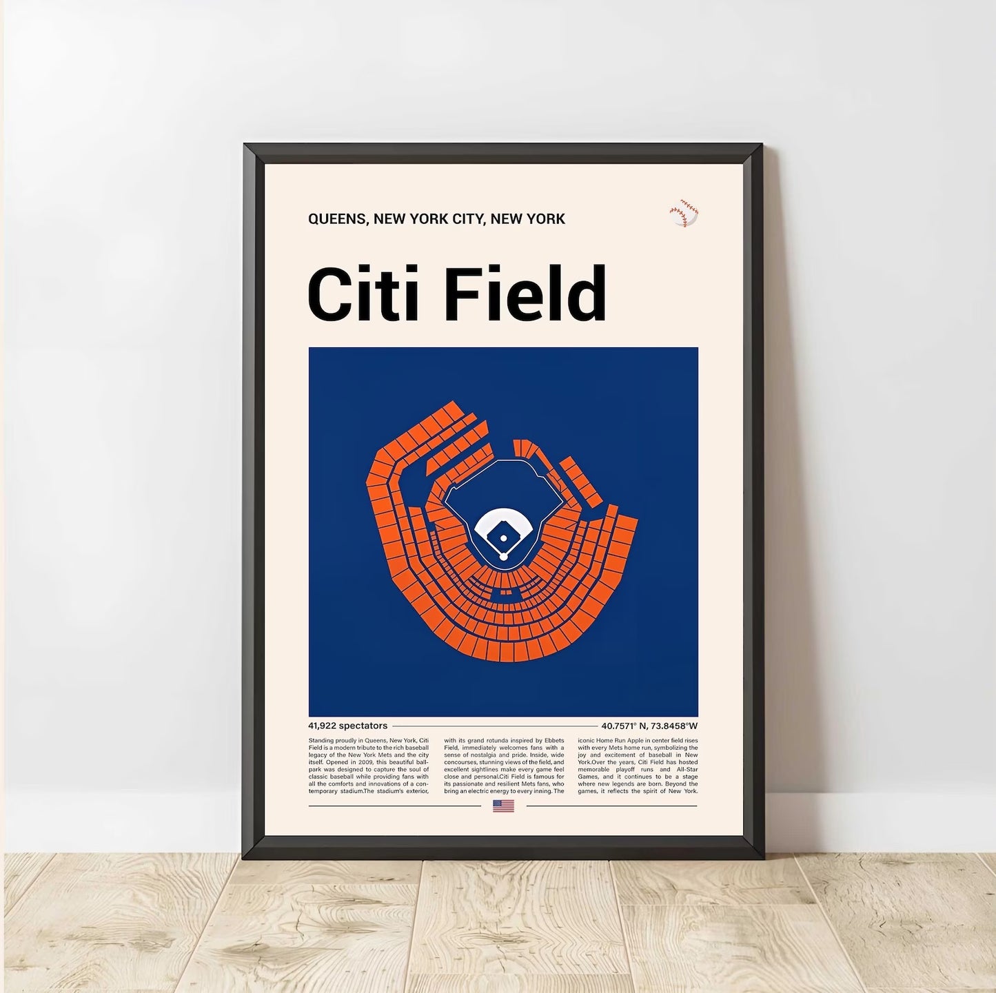 Baseball Stadium Seating Diagram - Vertical Poster - 5to9vibe