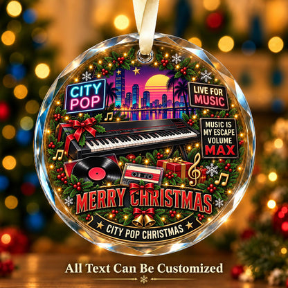 City Pop Personalized Glass Ornament | 5To9Vibe