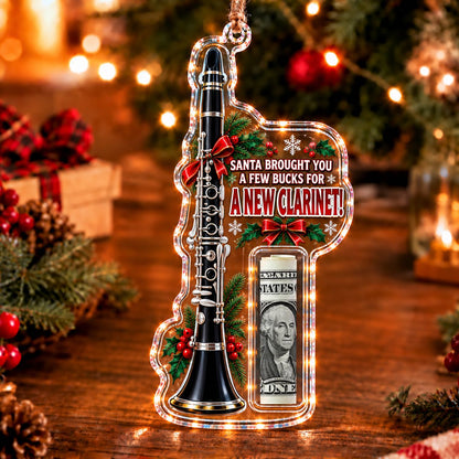 Clarinet Christmas money holder ornament