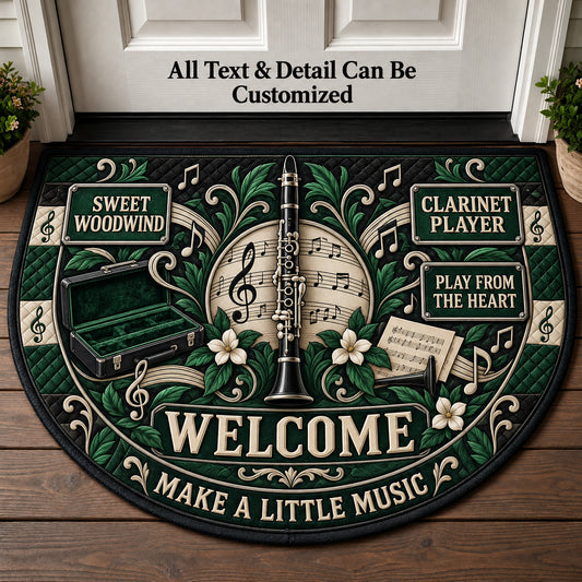 Clarinet Player Personalized Half Round Mat | 5To9Vibe