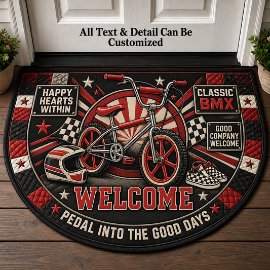 Classic BMX Personalized Half Round Mat | 5To9Vibe