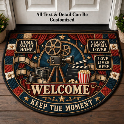 Classic Cinema Lover Personalized Half Round Mat | 5To9Vibe