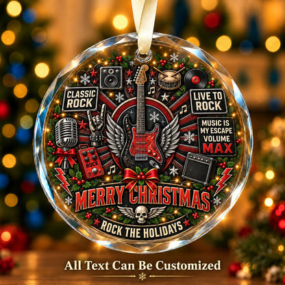 Classic Rock Personalized Glass Ornament | 5To9Vibe