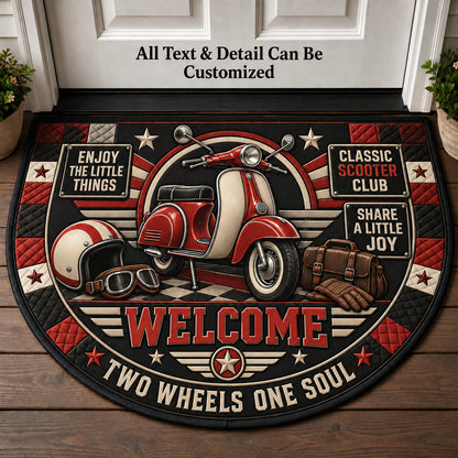 Classic Scooter Club Personalized Half Round Mat | 5To9Vibe