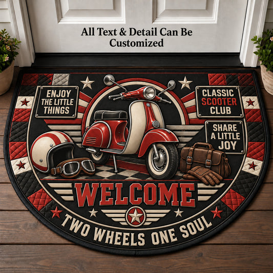 Classic Scooter Club Personalized Half Round Mat | 5To9Vibe