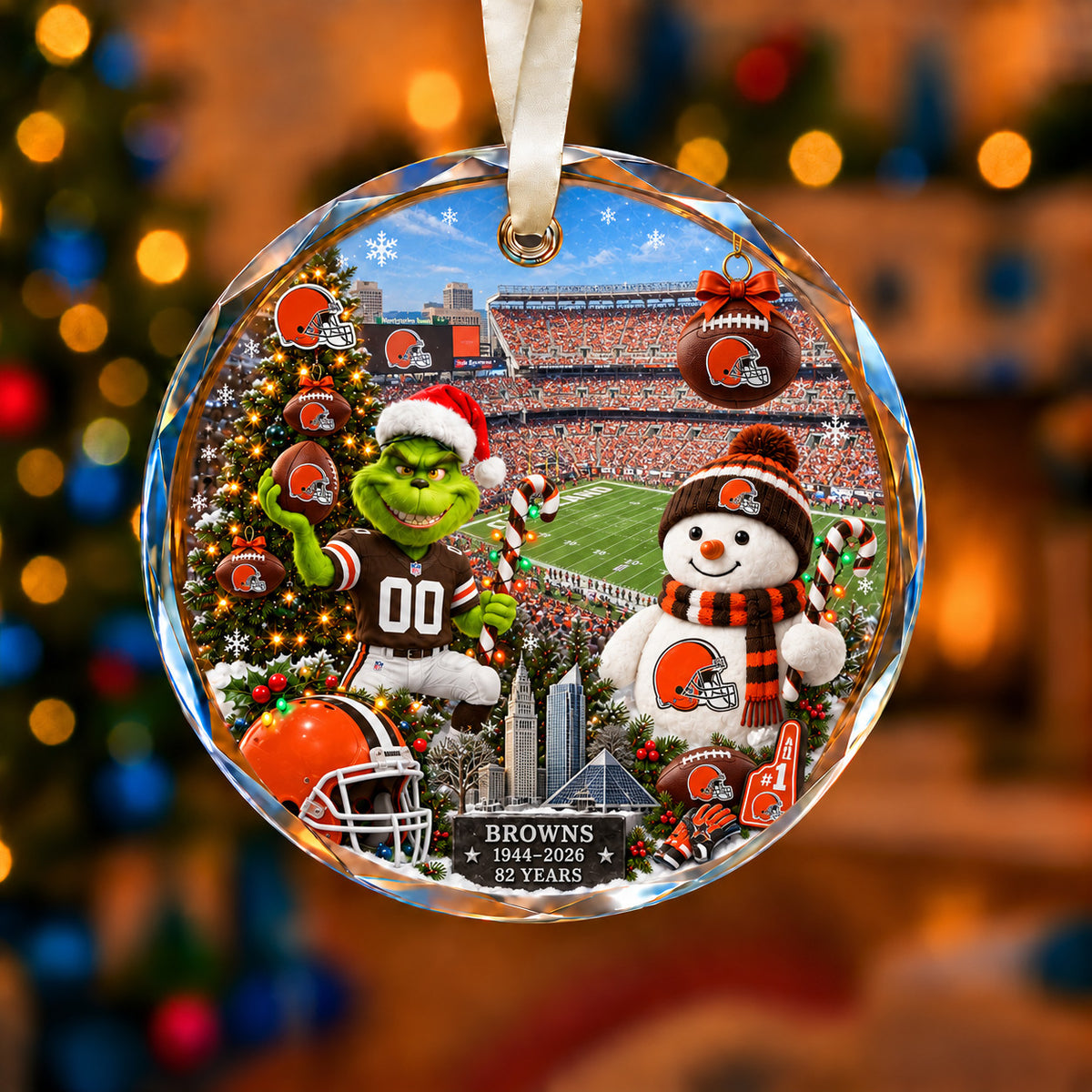 All Football Teams Christmas Vibe Snow Glass Ornament With Gift Box Trending - 5to9vibe