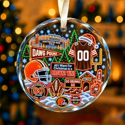 All Football Teams Christmas Neon Stadium Snow Glass Ornament With Gift Box - 5to9vibe