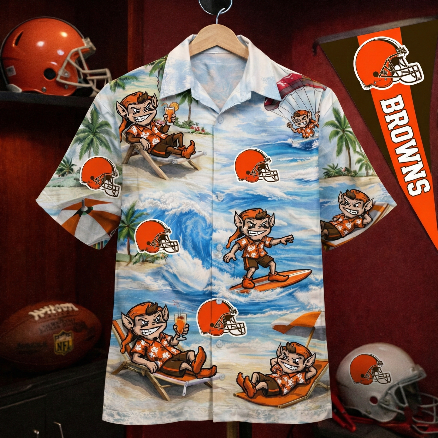 Camisa Hawaiana Unisex CB Football Mascot Beach Viber para Hombres y Mujeres