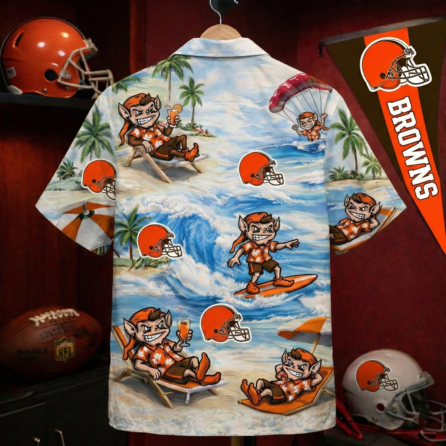 Camisa Hawaiana Unisex CB Football Mascot Beach Viber para Hombres y Mujeres