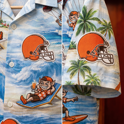 Camisa Hawaiana Unisex CB Football Mascot Beach Viber para Hombres y Mujeres
