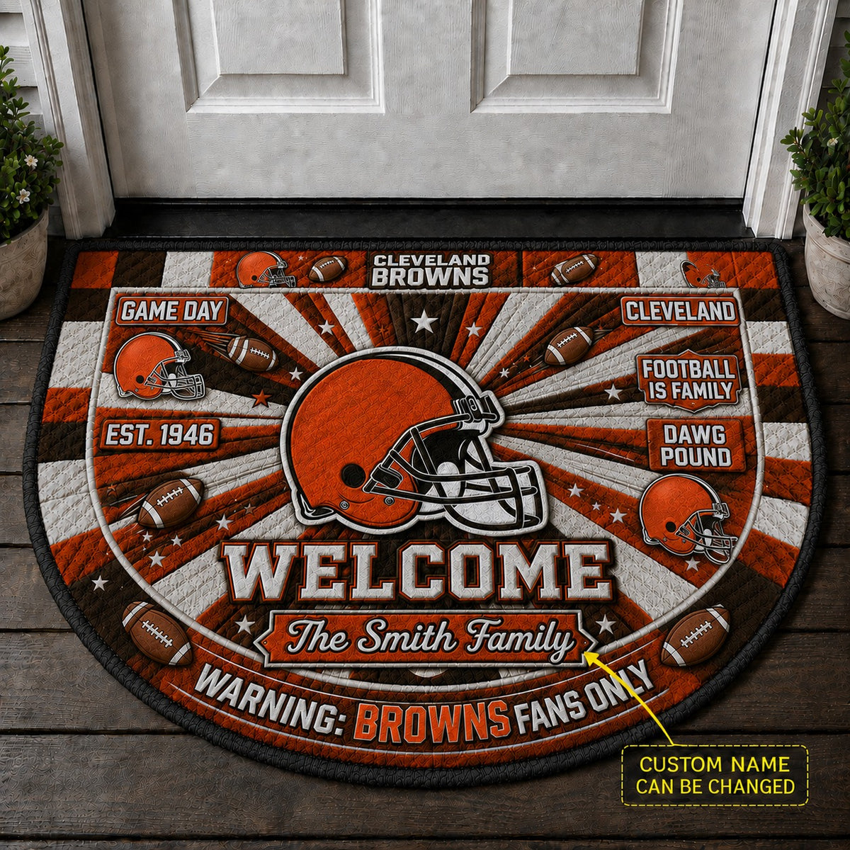 Official-Inspired Football Fan Custom Premium Welcome Mat – Personalized Doormat