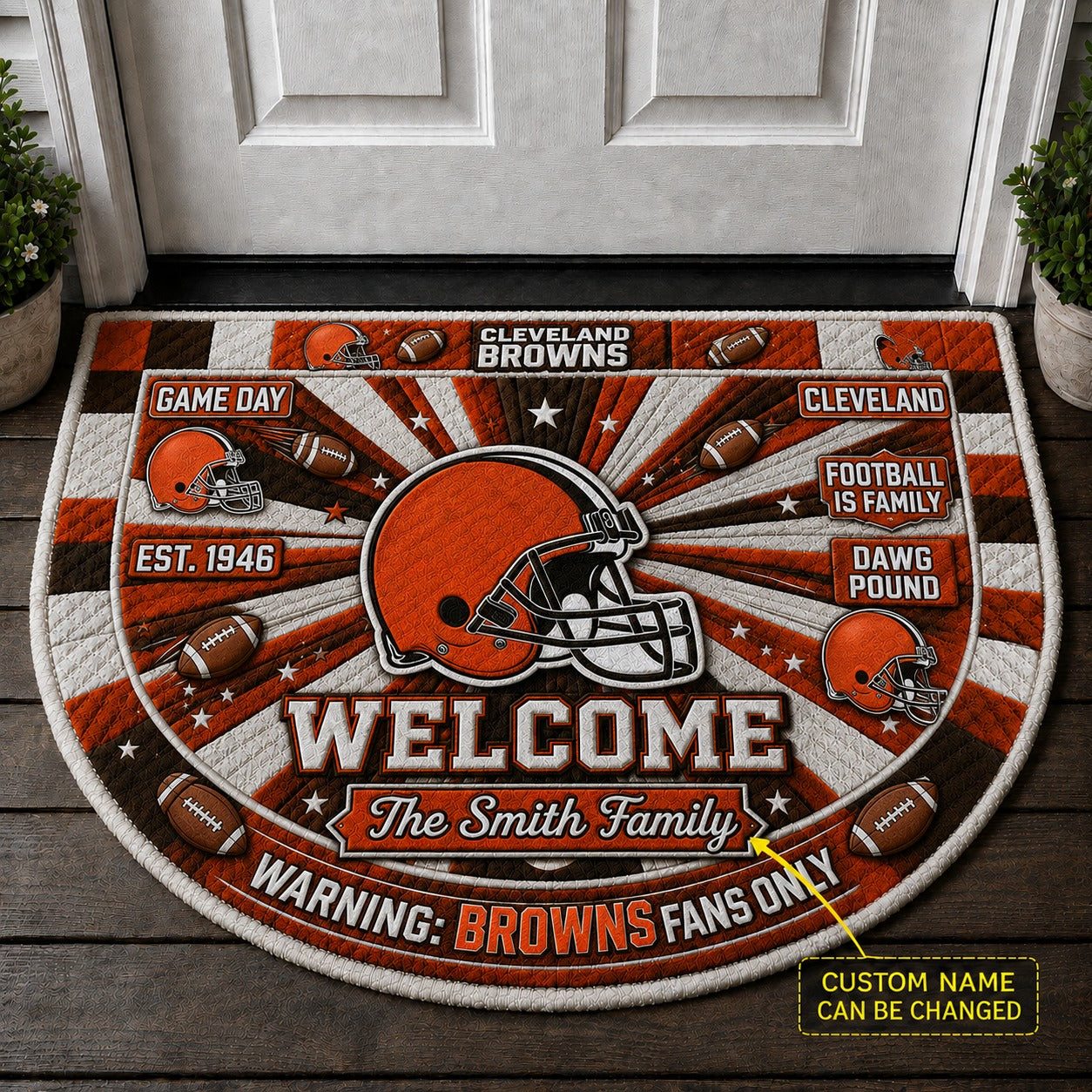 Official-Inspired Football Fan Custom Premium Welcome Mat – Personalized Doormat