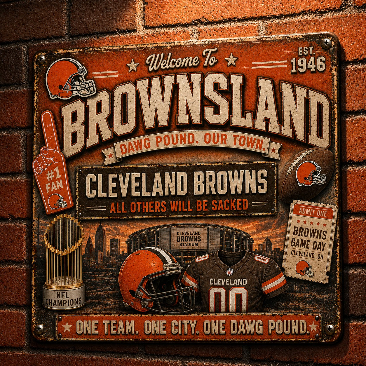 All Football Fans Teams Rustic Only Vintage Metal Sign - 5to9vibe