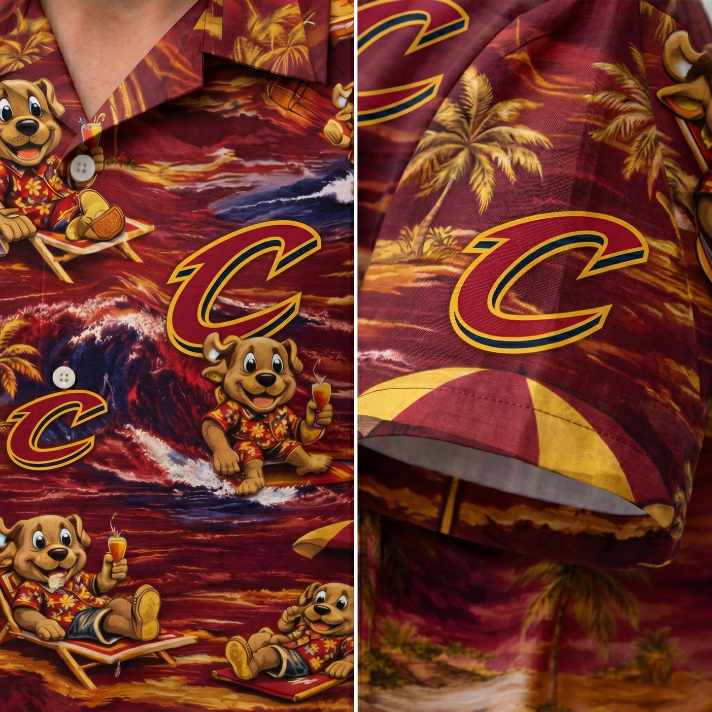 Camisa Hawaiana Unisex CC Baloncesto Mascota Playa Viber para Hombre y Mujer