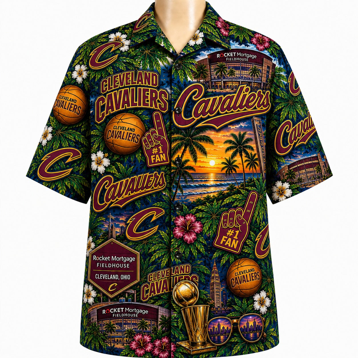 All Basketball Teams Tropical Sunset Paradise Pattern Vibe Summer Party Button-Up Unisex Hawaiian Shirt For Men and Women