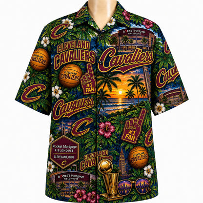 All Basketball Teams Tropical Sunset Paradise Pattern Vibe Summer Party Button-Up Unisex Hawaiian Shirt For Men and Women