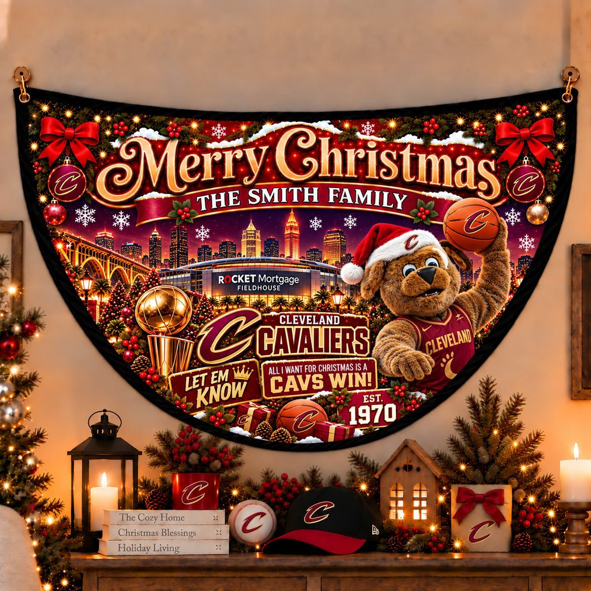 All Basketball Teams Personalized Christmas Night Bunting Flag - 5to9vibe
