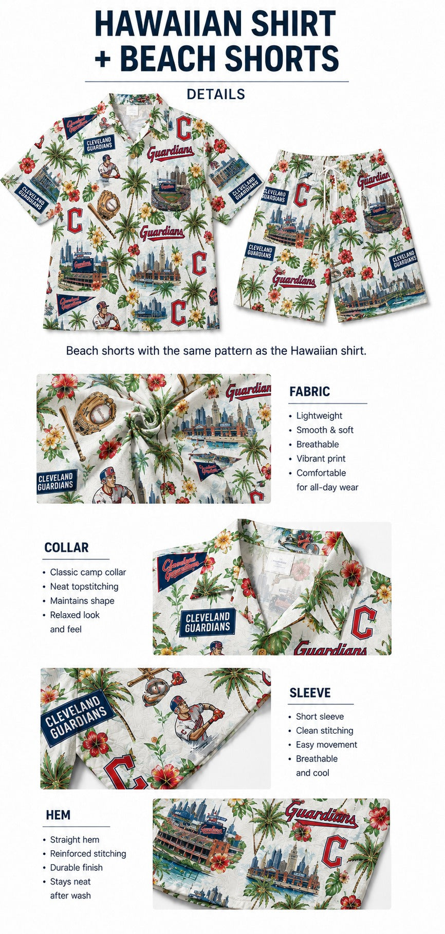 CC Baseball Teams Scenic Pattern Button-Up Unisex Hawaiian Shirt For Men and Women