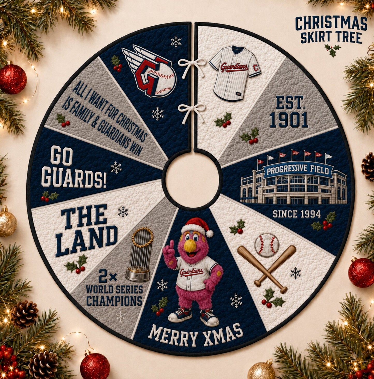 All Baseball Teams Christmas Skirt Tree for Baseball Fans - 5To9Vibe