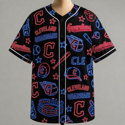 All Baseball Jersey Teams Neon Pattern Vibe Summer Party Baseball Jersey For Men and Women