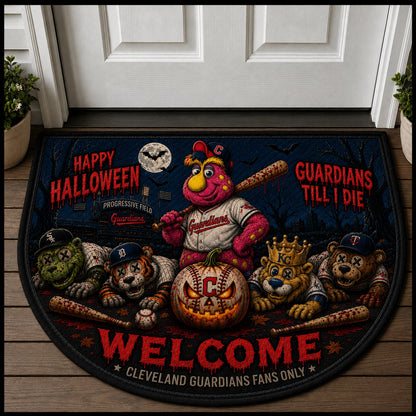Baseball Halloween All Teams Custom Quilted Print Premium Welcome Mat – Personalized Baseball Doormat