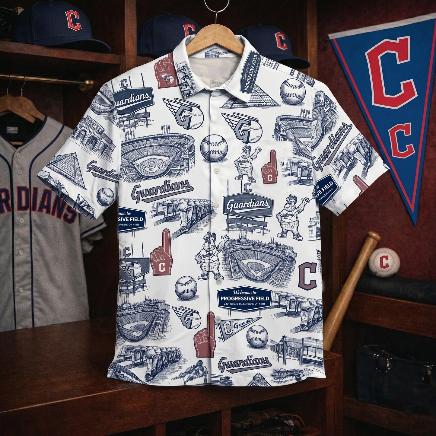 Camisa Hawaiana Unisex con Botones "Edición Legado" del Estadio de Béisbol CG